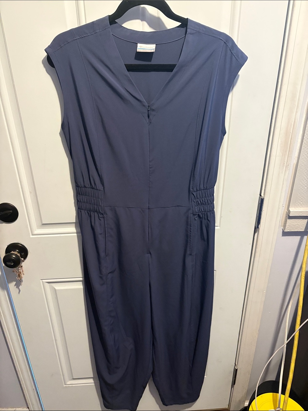 Columbia Navy Blue Sleeveless V-Neck Jumpsuit